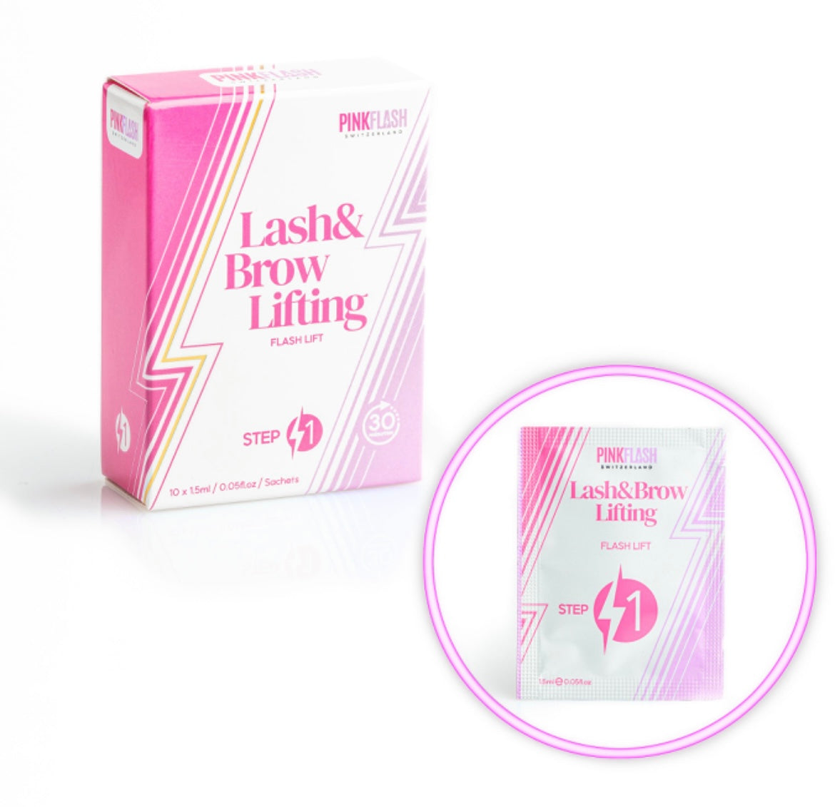 Pink flash - Lash & Brow lift unidose step 1